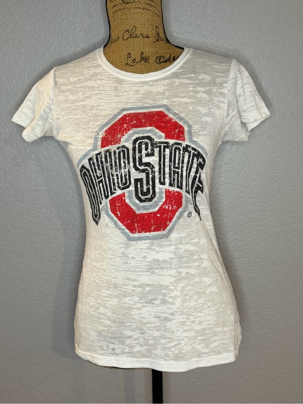 Ohio State Vintage-Style Graphic Tee - White & Red
